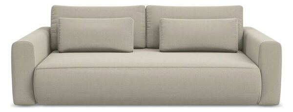 Beżowa aksamitna rozkładana/ze schowkiem sofa 238 cm Kapua – Makamii