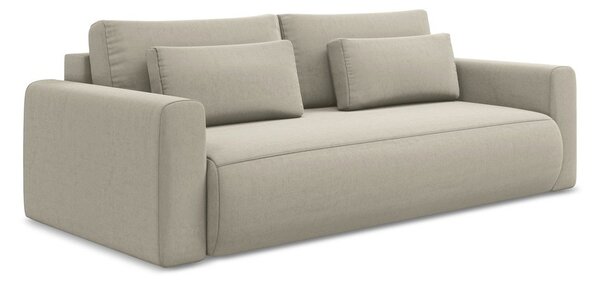 Beżowa aksamitna rozkładana/ze schowkiem sofa 238 cm Kapua – Makamii