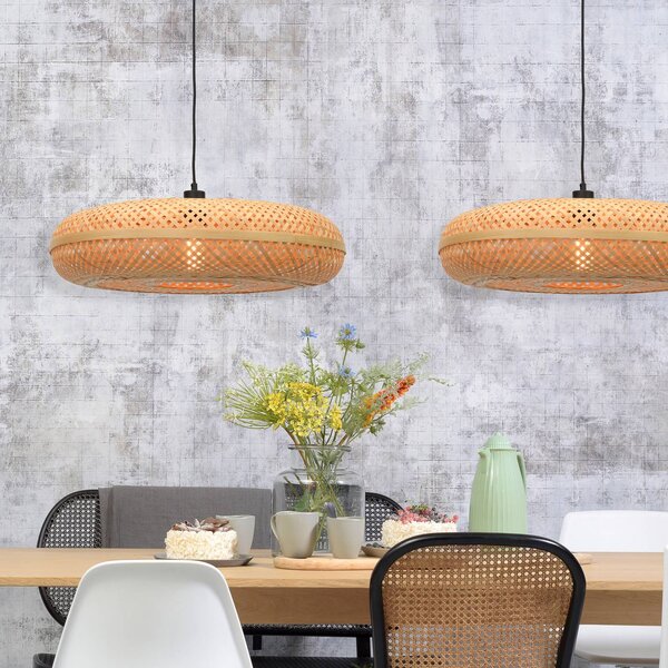 Good & Mojo Lampa wisząca Palawan, możliwość ściemniania, jasne drewno, salon / jadalnia, bambus, design