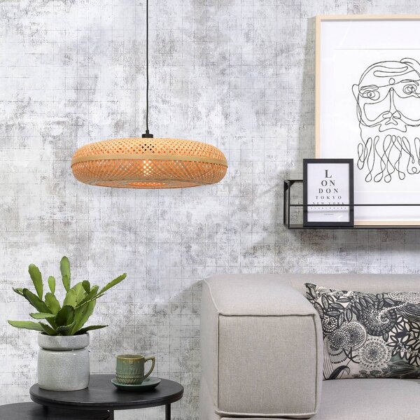 Good & Mojo Lampa wisząca Palawan, możliwość ściemniania, jasne drewno, salon / jadalnia, bambus, design