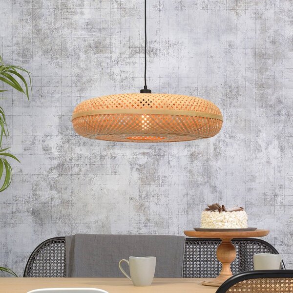 Good & Mojo Lampa wisząca Palawan, możliwość ściemniania, jasne drewno, salon / jadalnia, bambus, design