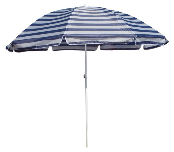 ASTOREO Parasol plażowy - niebieskie paski - Rozmiar średnica 230cm, wys. 212cm