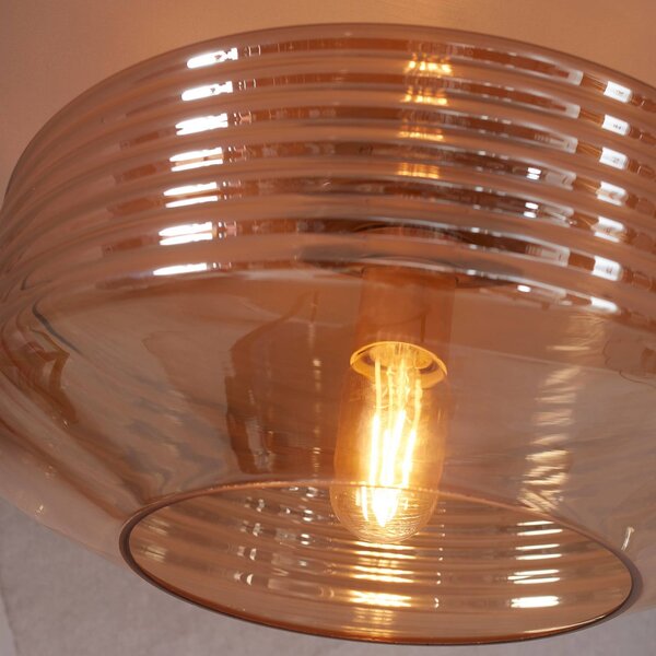It's about RoMi Lampa sufitowa Verona, możliwość ściemniania, kremowy / amber, salon / jadalnia, szkło, design