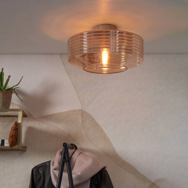 It's about RoMi Lampa sufitowa Verona, możliwość ściemniania, kremowy / amber, salon / jadalnia, szkło, design