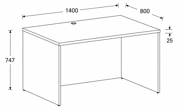 Biurko FRAME, 140x80 cm, biały