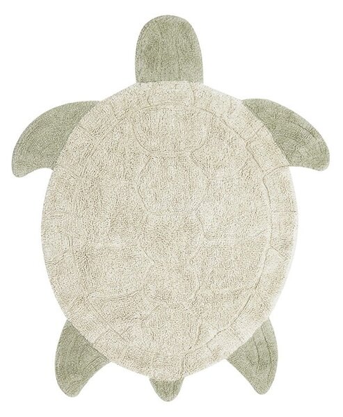 Beżowy bawełniany dywan dziecięcy tkany ręcznie odpowiedni do prania 110x130 cm Sea Turtle – Lorena Canals