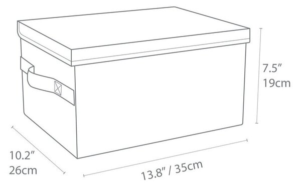 Szary tekstylny pojemnik z pokrywką 35x26x19 cm Soft Storage – Bigso
