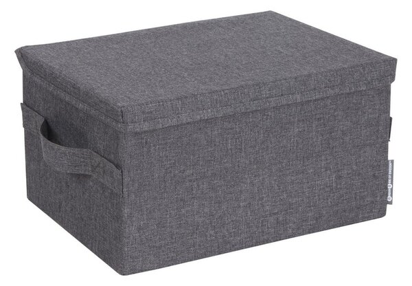 Szary tekstylny pojemnik z pokrywką 35x26x19 cm Soft Storage – Bigso
