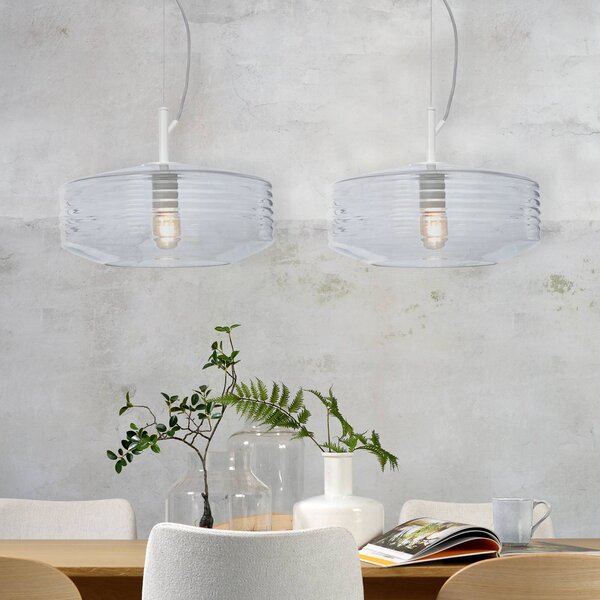 It's about RoMi Lampa wisząca Verona, możliwość ściemniania, przezroczysty / transparentny, salon / jadalnia, szkło, design
