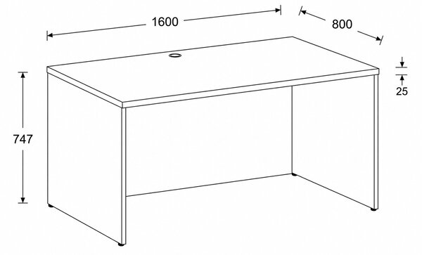 Biurko FRAME, 160x80 cm, orzech