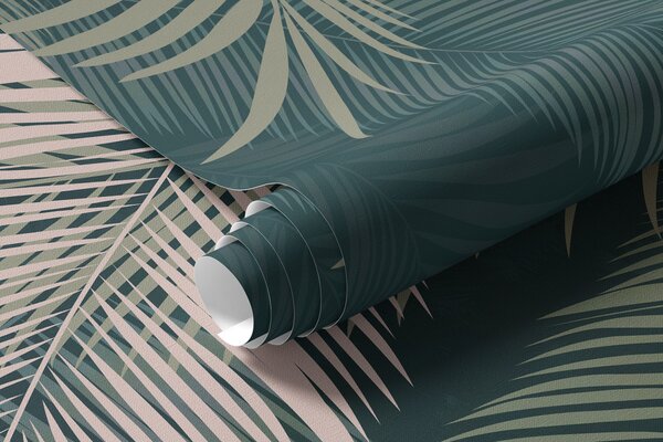 Fototapety Liście palmowe na ciemnozielonym tle, Fototapety Las, Fototapety Las tropikalny, u48556v2 : Uwalls.pl
