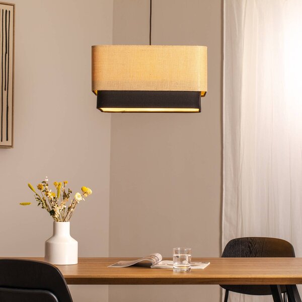 Lampa wisząca Kwadro Duo Maco Design, możliwość ściemniania, salon / jadalnia, tkanina / materiał / jedwab