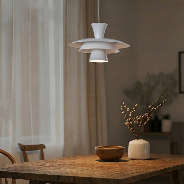 Lampa wisząca Plato Luminex, możliwość ściemniania, biały / opal, salon / jadalnia, metal, nowoczesny