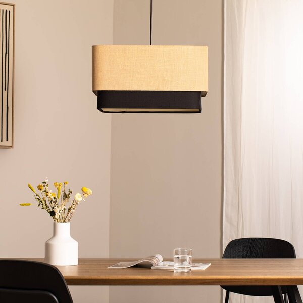 Lampa wisząca Kwadro Duo Maco Design, możliwość ściemniania, salon / jadalnia, tkanina / materiał / jedwab