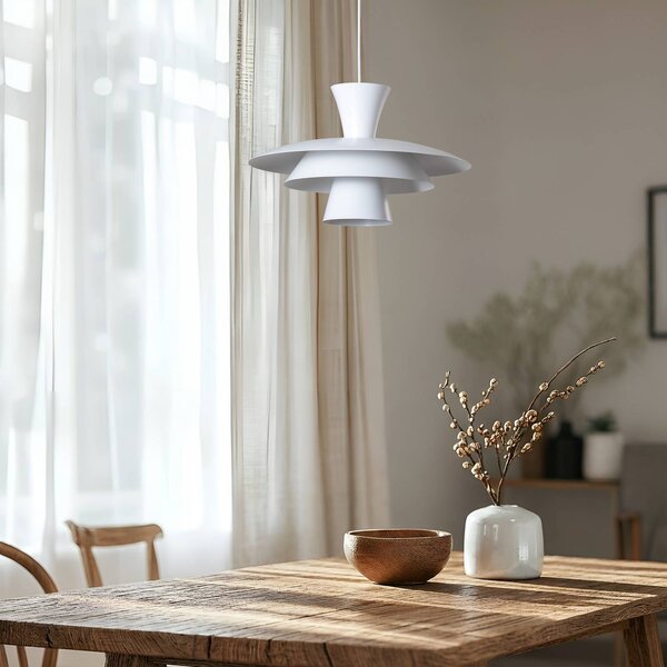 Lampa wisząca Plato Luminex, możliwość ściemniania, biały / opal, salon / jadalnia, metal, nowoczesny