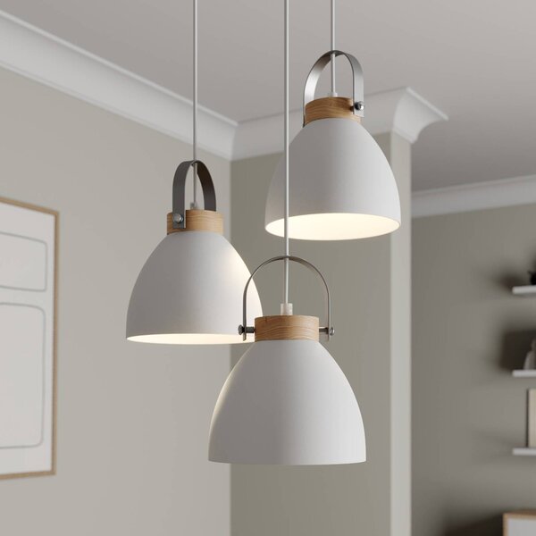 Lampa wisząca Bergen Lamkur, możliwość ściemniania, biały / opal, salon / jadalnia, metal, nowoczesny