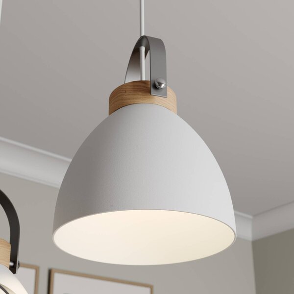 Lampa wisząca Bergen Lamkur, możliwość ściemniania, biały / opal, salon / jadalnia, metal, nowoczesny