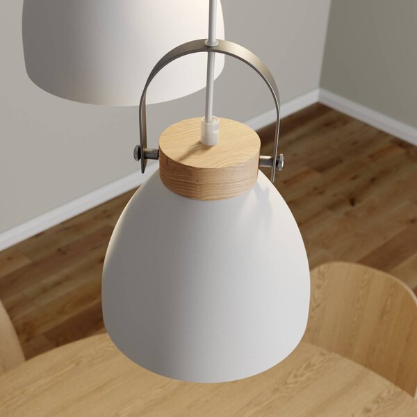 Lampa wisząca Bergen Lamkur, możliwość ściemniania, biały / opal, salon / jadalnia, metal, nowoczesny