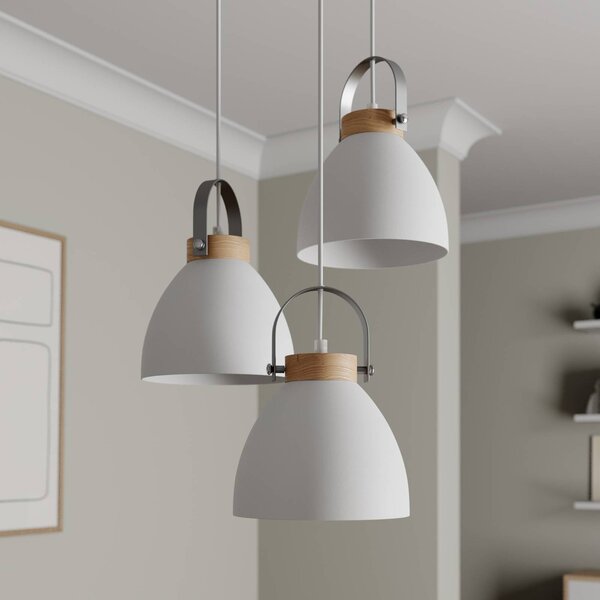 Lampa wisząca Bergen Lamkur, możliwość ściemniania, biały / opal, salon / jadalnia, metal, nowoczesny