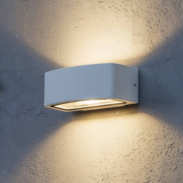 IDEAL LUX Kinkiet zewnętrzny Andromeda, możliwość ściemniania, biały / opal, łazienka, aluminium, nowoczesny