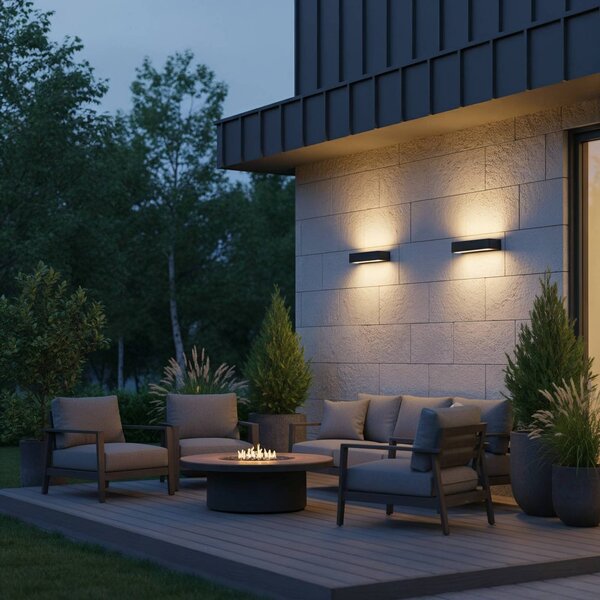 IDEAL LUX Kinkiet zewnętrzny Andromeda, możliwość ściemniania, aluminiowy / szary / cynkowy, łazienka, aluminium, nowoczesny