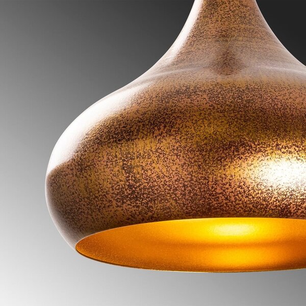 Lampa wisząca w kolorze miedzi z metalowym kloszem ø 30 cm Muba – Opviq lights