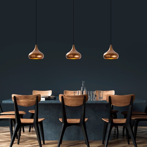 Lampa wisząca w kolorze miedzi z metalowym kloszem ø 30 cm Muba – Opviq lights