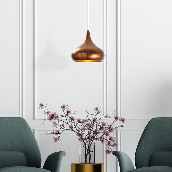 Lampa wisząca w kolorze miedzi z metalowym kloszem ø 30 cm Muba – Opviq lights