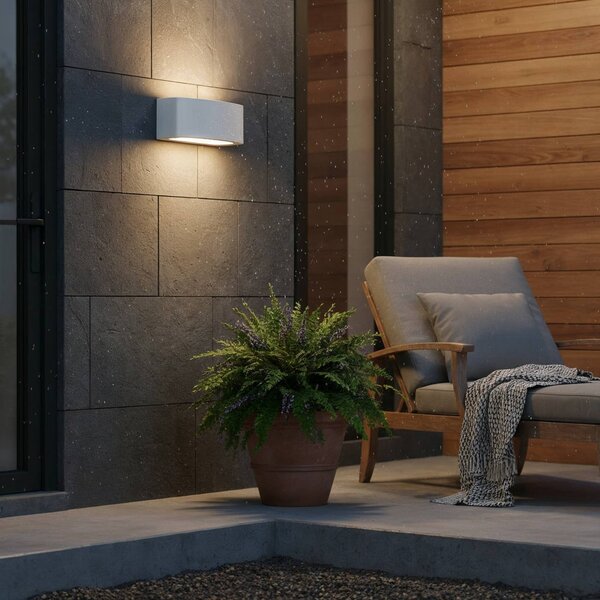 IDEAL LUX Kinkiet zewnętrzny Andromeda, możliwość ściemniania, aluminiowy / szary / cynkowy, łazienka, aluminium, nowoczesny