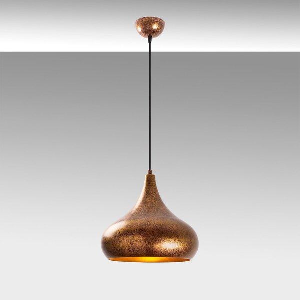 Lampa wisząca w kolorze miedzi z metalowym kloszem ø 30 cm Muba – Opviq lights