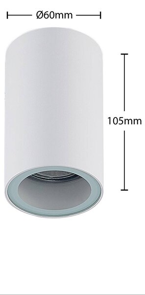 Arcchio downlight Olivir, biały, metal, Ø 6cm, GU10, IP44 Olivir Arcchio, możliwość ściemniania, biały / opal, przedpokój, aluminium, nowoczesny