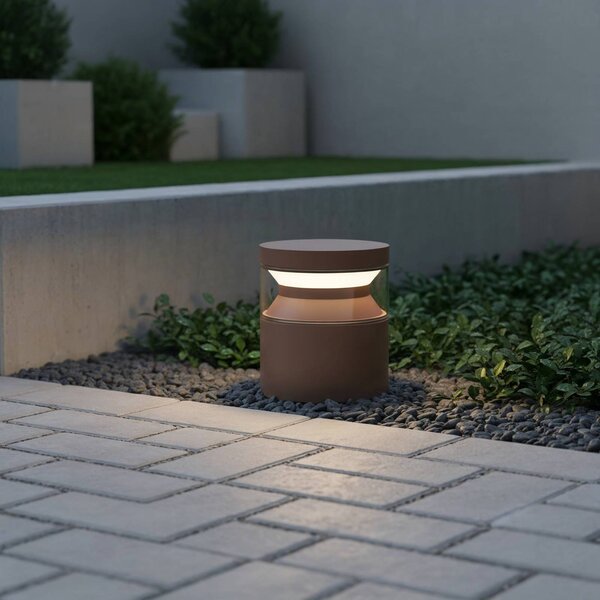 IDEAL LUX Lampa ogrodowa stojąca Boeing, brązowy / rdzawy, metal
