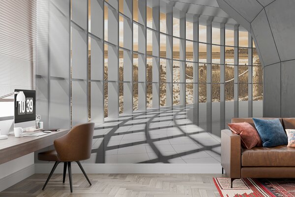 Fototapety Brązowy, czcionka i wzór, Fototapety 3D, Fototapety 3d tunel, u70513v3 : Uwalls.pl