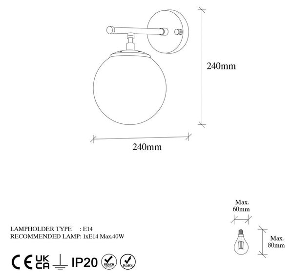 Biały/w kolorze mosiądzu kinkiet Roe – Opviq lights