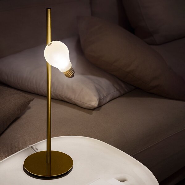 Lampa Stołowa Slamp, Idea, złoty | mosiężny, salon, metal, design