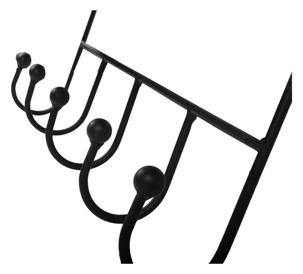 Czarny metalowy wieszak ścienny z półką 42 cm Almeria – Garden Pleasure