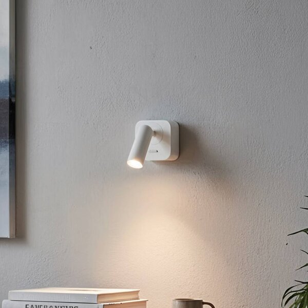 IDEAL LUX Ideal Lux reflektor ścienny LED Bean, biały, szerokość 7 cm, metal Bean, biały / opal, salon / jadalnia, metal, nowoczesny