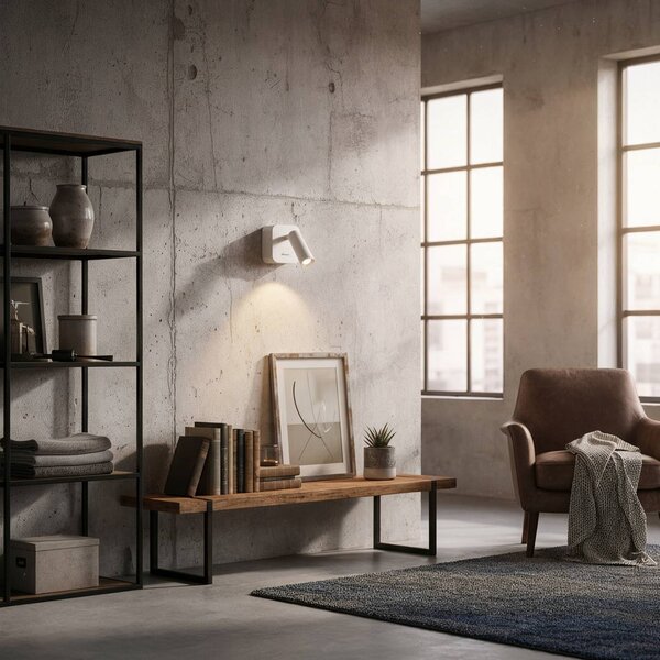 IDEAL LUX Ideal Lux reflektor ścienny LED Bean, biały, szerokość 7 cm, metal Bean, biały / opal, salon / jadalnia, metal, nowoczesny