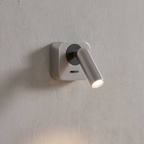 IDEAL LUX Ideal Lux reflektor ścienny LED Bean, niklowy, szerokość 7 cm Bean, aluminiowy / szary / cynkowy, salon / jadalnia, metal, nowoczesny