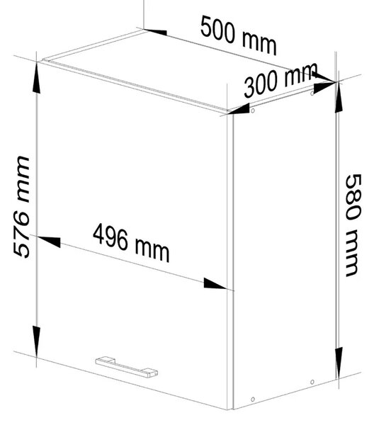 Szara wisząca szafka kuchenna K3-E16