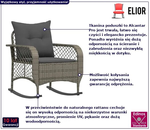 Eleganckie krzesło ogrodowe szare S5-N45