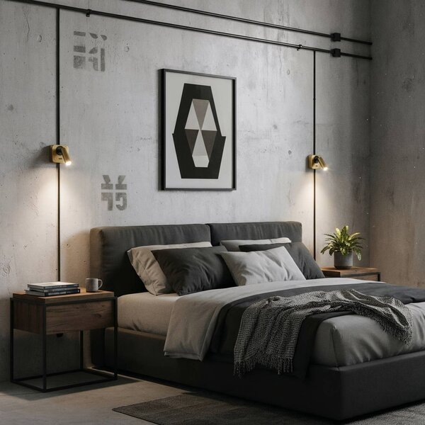 IDEAL LUX Ideal Lux Reflektor ścienny LED Bean, kolor mosiężny, szerokość 7 cm Bean, mosiężny / złoty, salon / jadalnia, metal, nowoczesny
