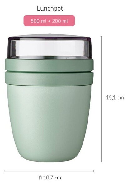 Lunchbox 2 szt. z podziałką/na jogurt Ellipse – Mepal