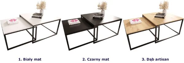 Nowoczesny zestaw 2 stolików kawowych dąb artisan B9-P28