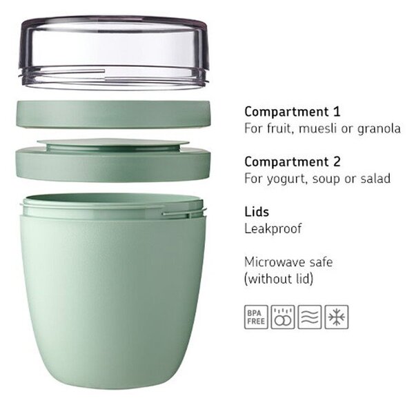 Lunchbox 2 szt. z podziałką/na jogurt Ellipse – Mepal