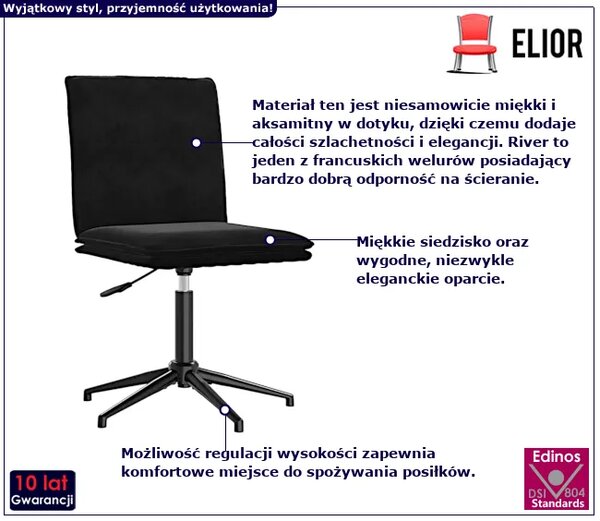 Eleganckie krzesło jadalniane czarne M3-K78