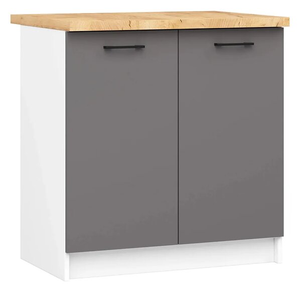 Szara minimalistyczna dolna szafka kuchenna A6-M06