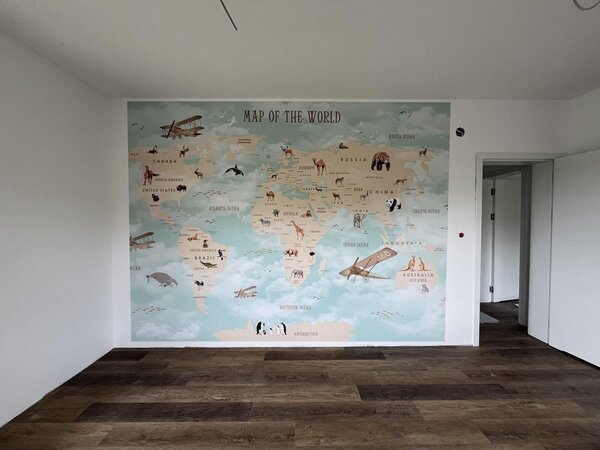 Fototapety Mapa świata dla dzieci, Fototapety Dziecięce, Fototapety Dla chłopców, u25042 : Uwalls.pl