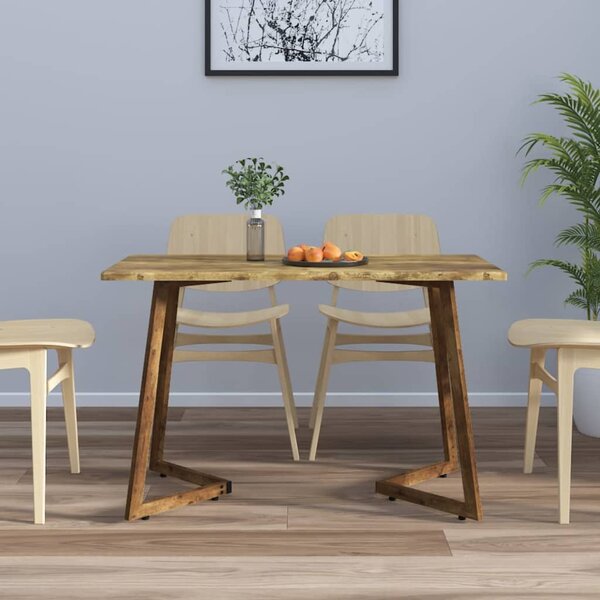 Stół do jadalni, ciemnobrązowy, 120x60x74 cm, MDF i żelazo