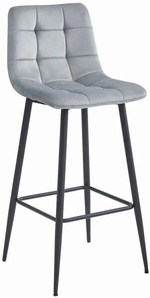 Srebrny welurowy hoker glamour do wyspy S8-K49